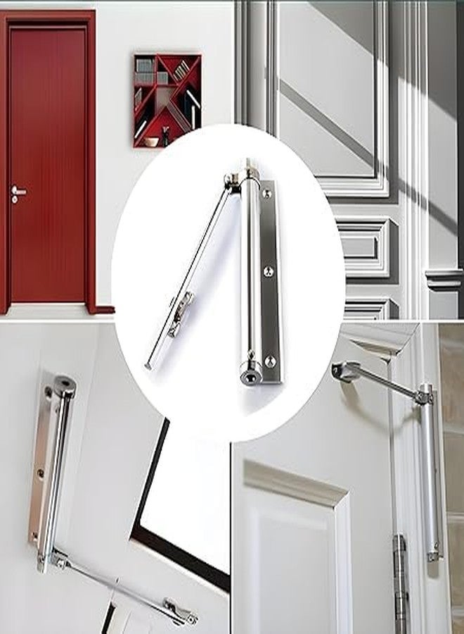 VIBRAL Automatic Door Closer for Lightweight Door, Aluminum Alloy Light Duty Surface Mounted, Spring Loaded Safety Adjustable Self-Closing Gate Hinge with Screws for Home, Office, Hotel Pack of 1 - Image 5